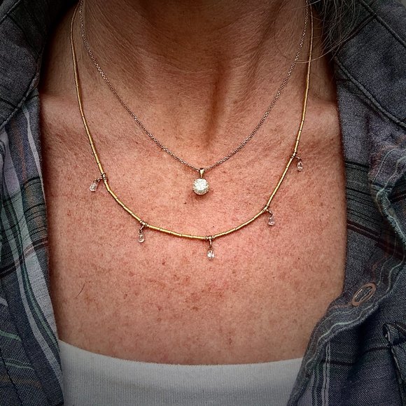 24K Gold Diamond GURHAN Necklace - Picture 3 of 5